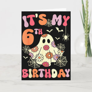 Het is mijn 6e verjaardag Halloween Geest 6 Jaar O Kaart