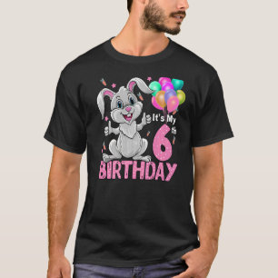 Het is mijn 6e verjaardag konijn 6e verjaardag 6 j t-shirt