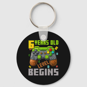 Het is mijn 6e verjaardag Pixel Gaming Controller  Sleutelhanger