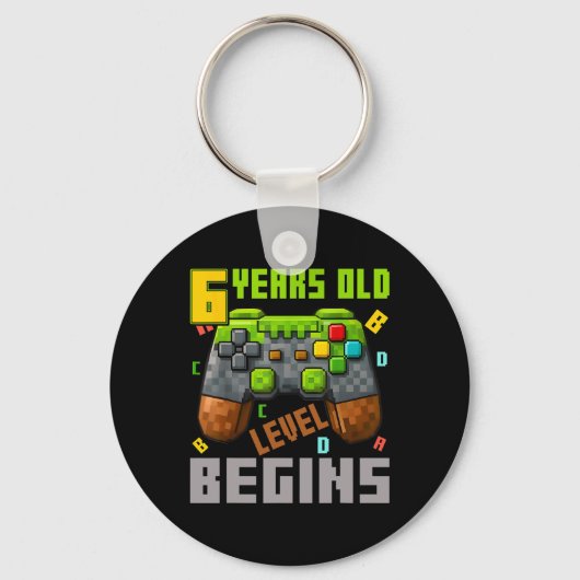 Het is mijn 6e verjaardag Pixel Gaming Controller  Sleutelhanger (Voorkant)