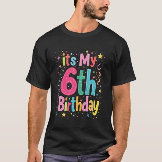 Het is mijn 6e verjaardagsfeest t-shirt (Voorkant)