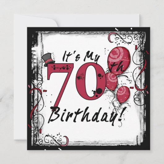 Het is mijn 70e verjaardag feestelijke uitnodiging (Voorkant)