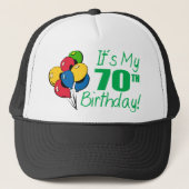 Het is mijn 70ste verjaardag (ballonnen) trucker pet (Voorkant)