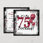 Het is mijn 75e verjaardag feestelijke uitnodiging (Voorkant / Achterkant)