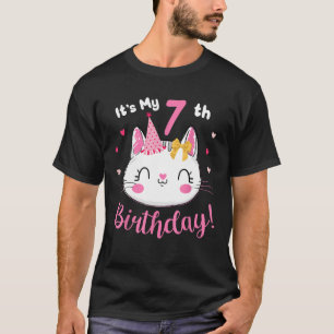 Het is mijn 7 Jaar Oud Verjaardags Meisje Leuke Ka T-shirt