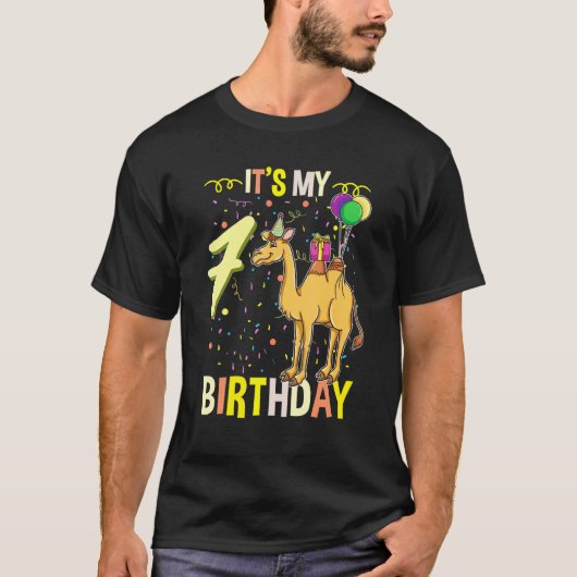 Het is mijn 7de verjaardag Camel Dromedary T-shirt (Voorkant)
