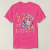 Het is mijn 7e verjaardag Anime Birthday Girl 7 ja T-shirt (Design voorkant)