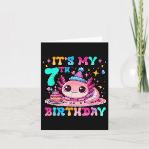 Het is mijn 7e verjaardag Axolotl Party 7 jaar oud Kaart