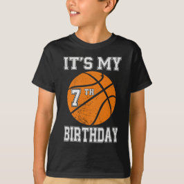 Het is mijn 7e verjaardag Basketbalontwerp T-shirt