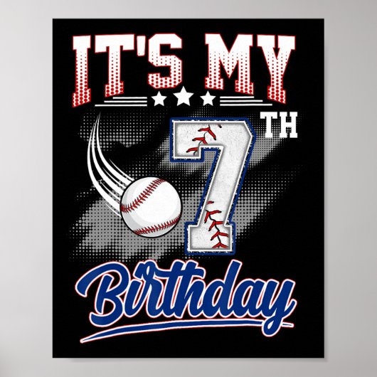 Het is mijn 7e verjaardag Bysebyll 7 jaar oud verj Poster (Voorkant)