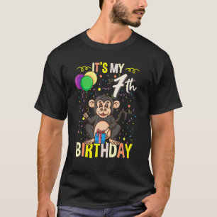 Het is mijn 7e verjaardag Chimpansee-aap T-shirt