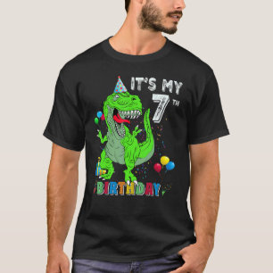 Het is mijn 7e verjaardag Happy 7 jaar dinosaurus  T-shirt