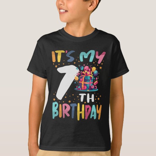 Het is mijn 7e verjaardag Happy Kids Verjaardag T-shirt (Voorkant)