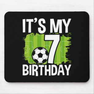 Het is mijn 7e verjaardag jongen voetbal voetbyll muismat
