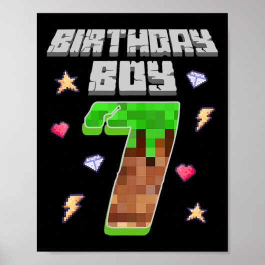 Het is mijn 7e verjaardag jongen zeven 7 jaar oud poster (Voorkant)