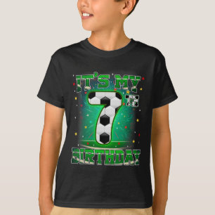 Het is mijn 7e verjaardag Jongens Voetbal 7 Jaar F T-shirt