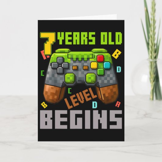 Het is mijn 7e verjaardag Pixel Gaming Controller  Kaart (Voorkant)
