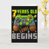 Het is mijn 7e verjaardag Pixel Gaming Controller  Kaart (Gele Bloem)