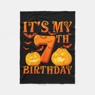 Het is mijn 7e verjaardag Pompoenen 7 jaar oud Hal Fleece Deken