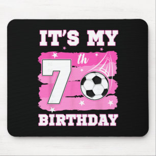 Het is mijn 7e verjaardag Voetbal Thema 7 jaar oud Muismat