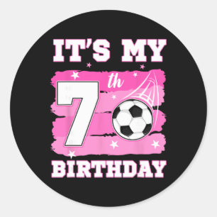 Het is mijn 7e verjaardag Voetbal Thema 7 jaar oud Ronde Sticker