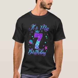 Het is mijn 7e verjaardag Zeemeermin 7 jaar oud me T-shirt