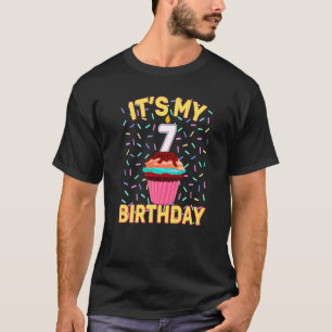 Het is mijn 7e verjaardag zoete cupcake 7 jaar oud t-shirt