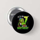 Het is mijn 7e verjaardag Zombie Liefhebber 7 jaar Ronde Button 5,7 Cm (Voorkant /achterkant)