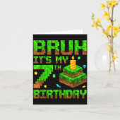 Het is mijn 7e verjaardagsfeestje spel Xel 7 jaar  Kaart (Gele Bloem)