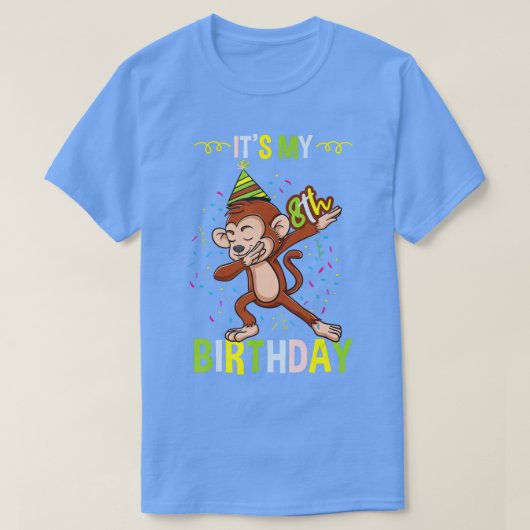 Het is mijn 8e verjaardag-aap t-shirt (Design voorkant)