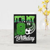 Het is mijn 8e verjaardag Boy Voetbal 8 jaar oude  Kaart (Gele Bloem)