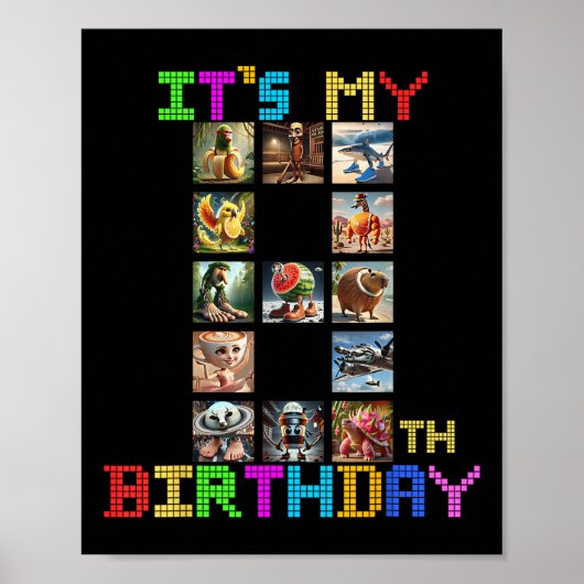 Het is mijn 8e verjaardag Funny Italiaans Brainrot Poster (Voorkant)