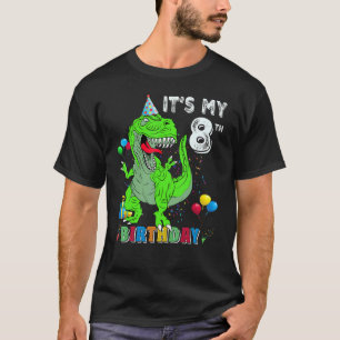 Het is mijn 8e verjaardag Happy 8 jaar dinosaurus  T-shirt