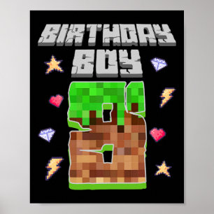 Het is mijn 8e verjaardag jongen gamer 8 jaar oud poster