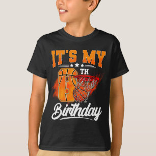 Het is mijn 8e verjaardag jongens basketbal 8 jaar t-shirt
