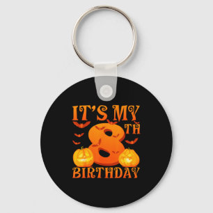 Het is mijn 8e verjaardag Pompoenen 8 jaar oud Hal Sleutelhanger
