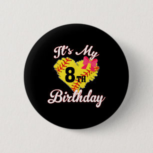Het is mijn 8e verjaardag Softll meisje 8 jaar oud Ronde Button 5,7 Cm