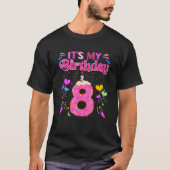 Het is mijn 8e verjaardag Sweet Donut Happy 8-jari T-shirt (Voorkant)