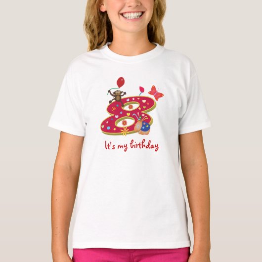 Het is mijn 8e verjaardag t-shirt (Voorkant)