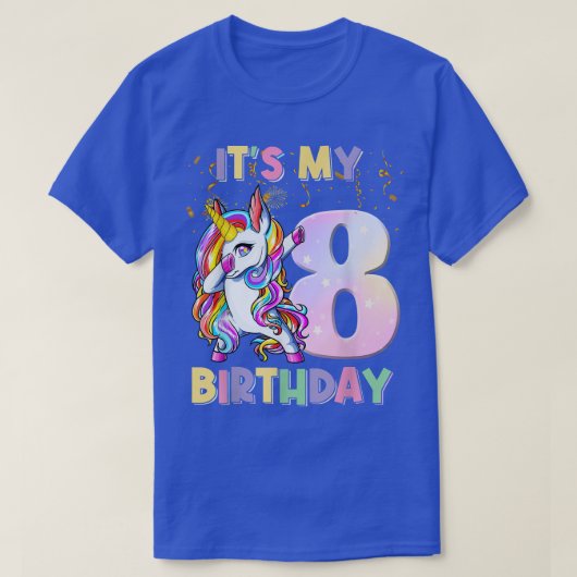 Het is mijn 8e verjaardag Unicorn Shirt 8-jarig me (Design voorkant)