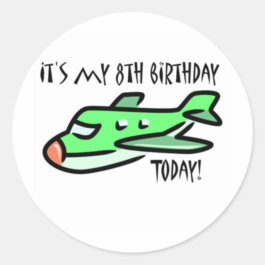 Het is mijn 8e verjaardag vandaag ronde sticker (Voorkant)