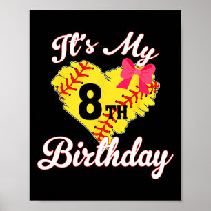 Het is mijn 8e verjaardag Zachte meisje 8 jaar oud Poster