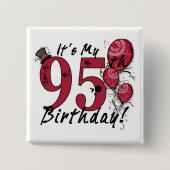 Het is mijn 95e verjaardag grote knop vierkante button 5,1 cm (Voorkant)