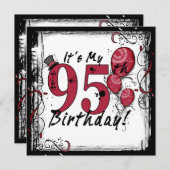 Het is mijn 95e verjaardagsfeest grote uitnodiging (Voorkant / Achterkant)