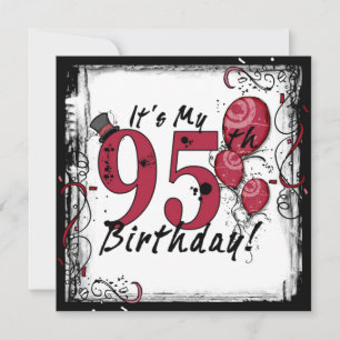 Het is mijn 95e verjaardagsfeest grote uitnodiging