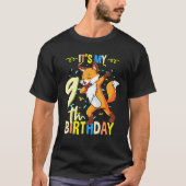 Het is mijn 9de verjaardag Dabbing Fox T-shirt (Voorkant)