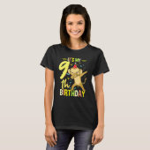 Het is mijn 9de verjaardag Dabbing Monkey T-shirt (Voorkant volledig)