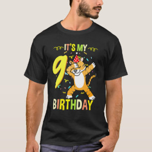 Het is mijn 9de verjaardag Dabbing Tiger T-shirt