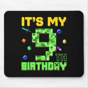 Het is mijn 9e verjaardag 9 jaar oud jongen gamer muismat