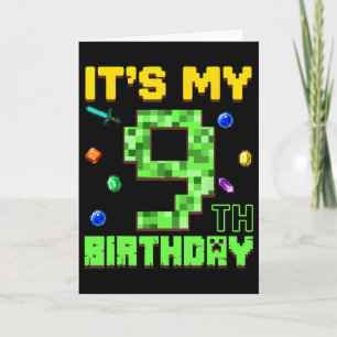 Het is mijn 9e verjaardag 9 jaar oude jongen gamer kaart